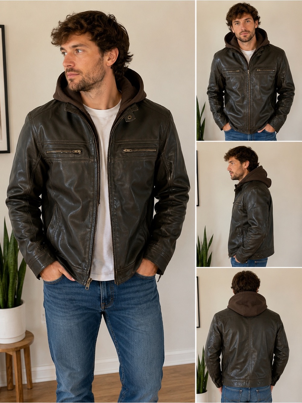 Columbia Men's Dark Brown Bomber Style Jacket with Hood